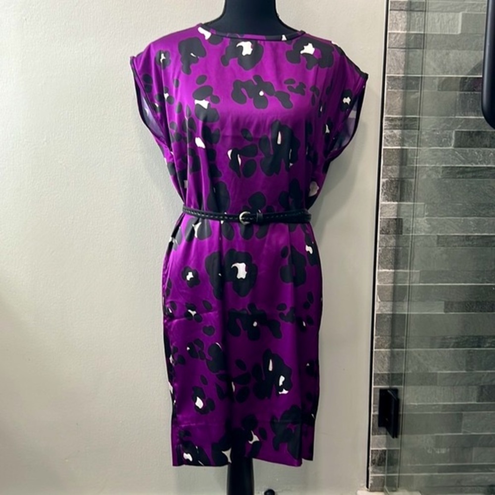 Elizabeth Ackerman NY Vibrant Purple Animal Print Dress NWT